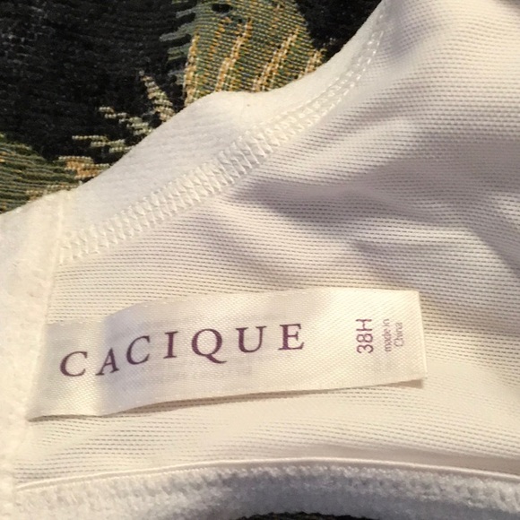 NWOT CACIQUE MOLDED CUP UNDERWIRE BRA,38H,Comfort Straps. Ivory/Gold Polka dots - Picture 6 of 12